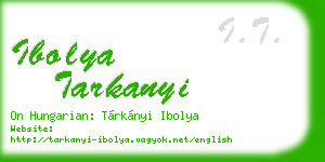 ibolya tarkanyi business card