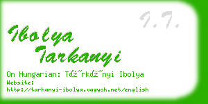 ibolya tarkanyi business card